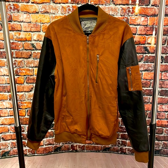 Brooklyn Cloth Other - Brooklyn Cloth men’s medium faux leather and suede jacket bomber brown black